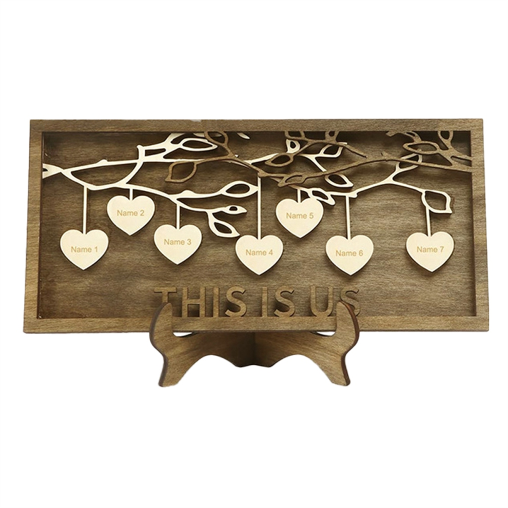 Plaque décorative en bois pour arbre généalogique, nom sculpté, cadeau de fête des mères 7