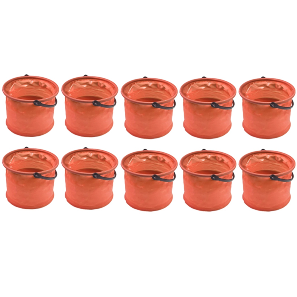 Orange Folding Bucket, Foldable Portable Fishing Art Color Pen Washer-image-OPC-PH79W5K-NEW