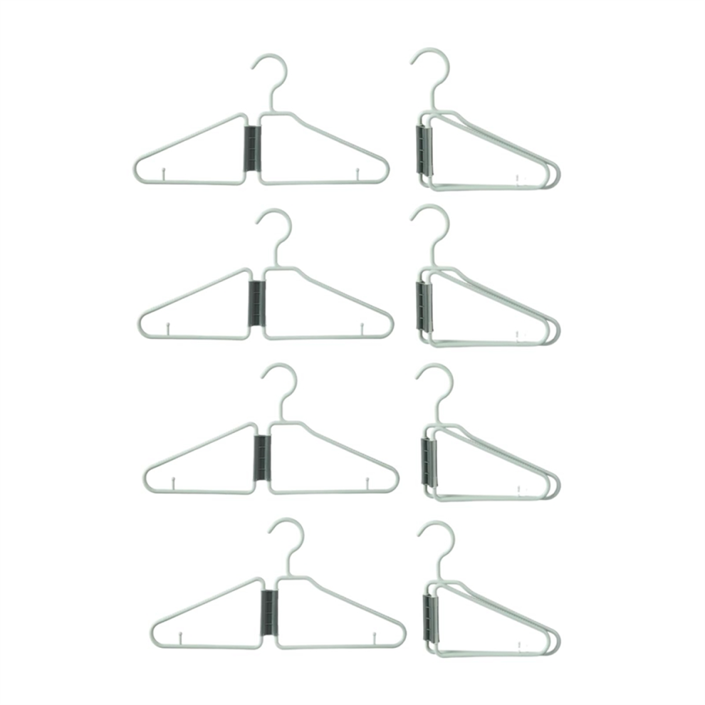 Jojomino 8Pcs Foldable Hangers, Plastic Portable Folding Clothes Hanger, Travel Hangers (Green) Green