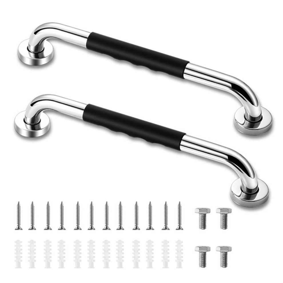 Jojomino Grab Bars For Shower,2 Pack 16 Inch Anti-Slip Shower Handle With Rubber Grip, Handicap Elderly Wall