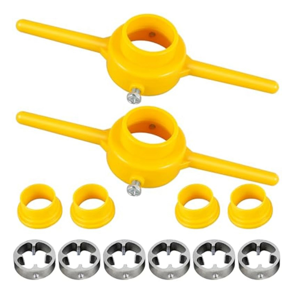 2Sets Plastic Pipe Thread Die Kit,Pvc Threader Plumbing Tool Kit,Water Tap Wrench Set 4852431762578