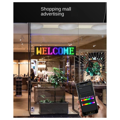 LED Matrix Panel Programmable Flexible Screen IP65 Display Animation Message Scrolling Sign APP Control Cars Shop Bar,A 1