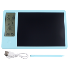 Multifunctioneel elektronisch bureaukalender LCD-handschriftbord met wekker, vochtigheids- en temperatuurberichtenbord, A