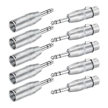 Pacote com 10 adaptadores XLR, 5 peças de adaptador macho para adaptador e adaptador fêmea, conector TRS de 1/4 de polegada