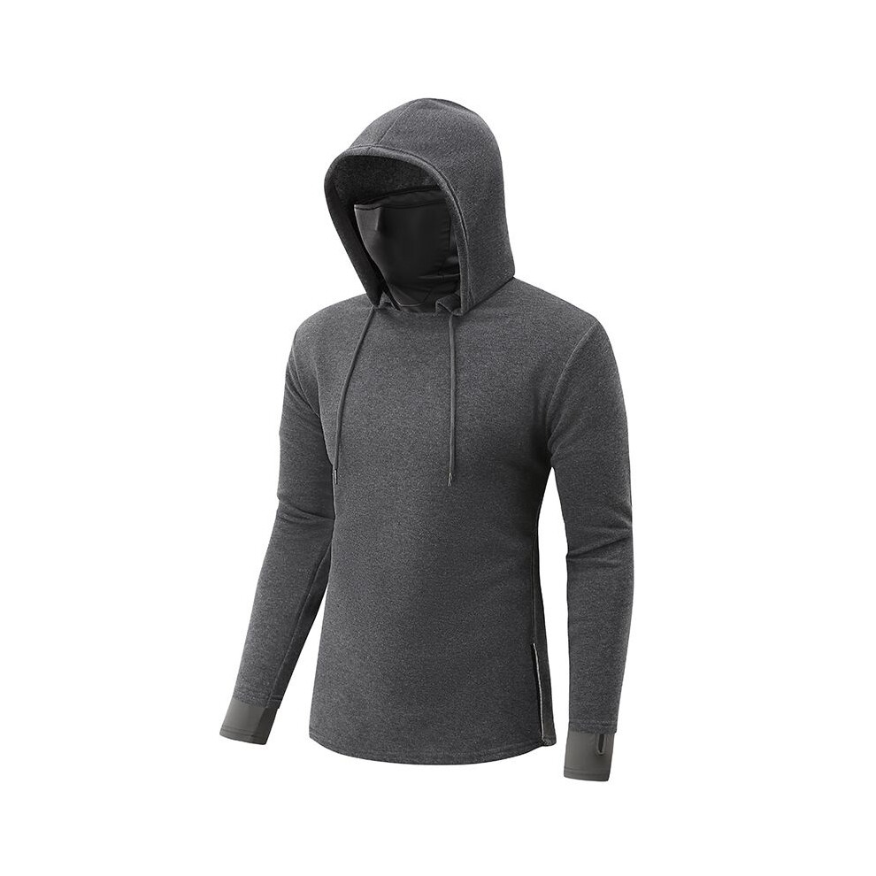 (Gray,M)Pull à capuche homme sweat à capuche masque facial hauts hiver sweat à capuche chemisier pull