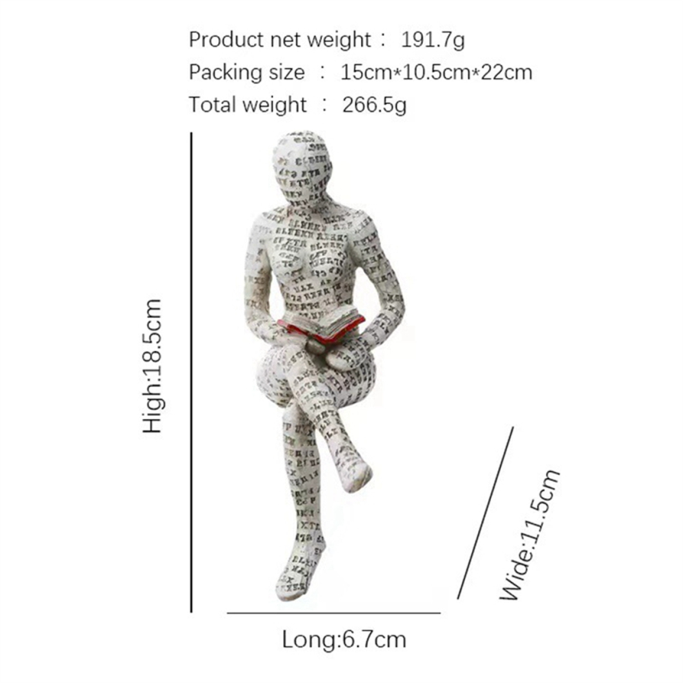 Figur „Lesende Frau“, Pulp-BüCherregal-Dekor, Skulptur, Ornament FüR Das Wohnzimmer (06)-image