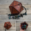 PU Leather D20 Dice Bag, Polyhedral Pouch Portable Drawstring Bag for , Game, DND Brown 3