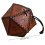 PU Leather D20 Dice Bag, Polyhedral Pouch Portable Drawstring Bag for , Game, DND Brown 8