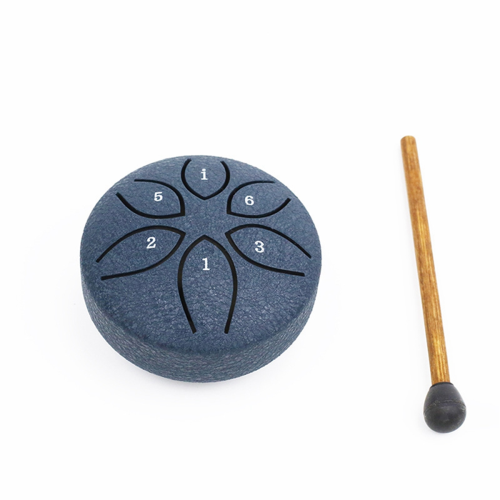 Tambor de língua de aço de 3 polegadas e 6 tons, mini tambor de mão com baquetas, instrumentos musicais de percussão, azul marinho
