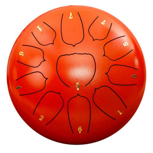 Tambor de chuva externo de 10 polegadas e 11 tons, cor laranja, tambor de mão etéreo para chakra de jardim 1