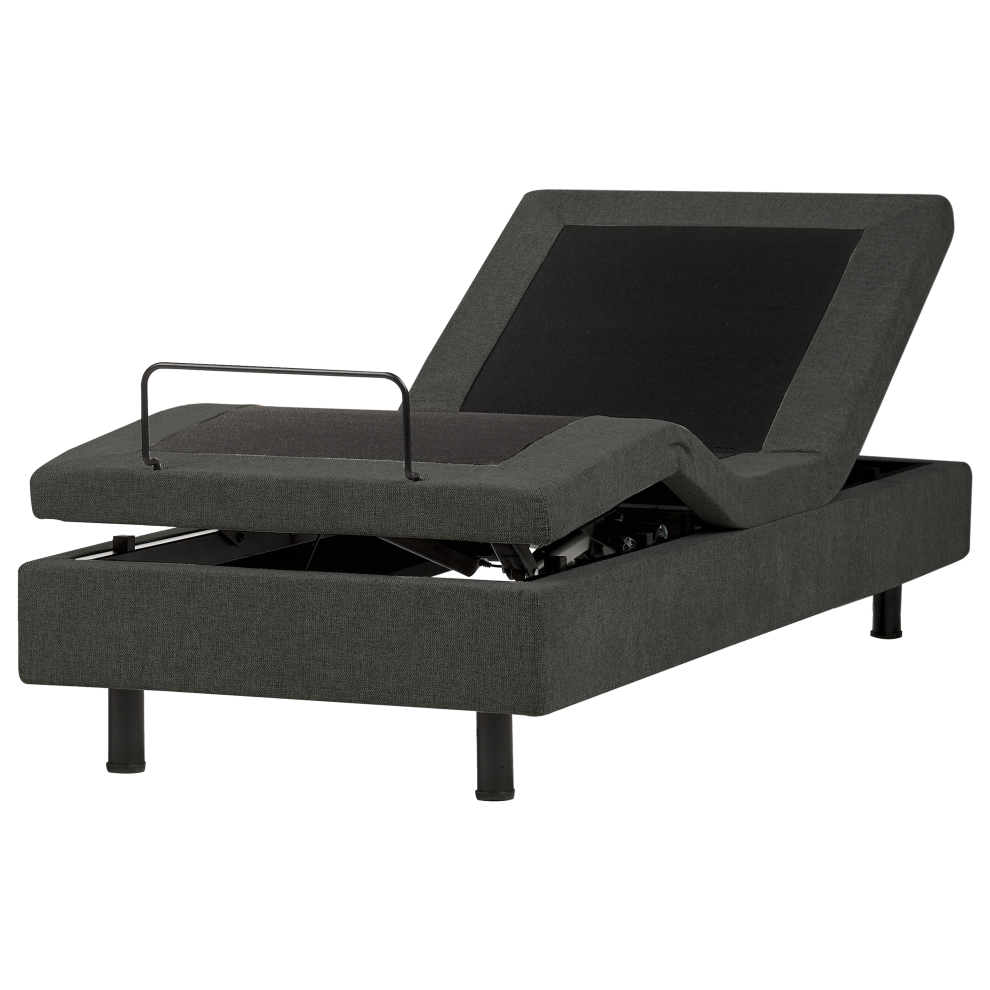 Adjustable Bed without Headboard Fabric DUKE II 80 x 200 cm (EU Small Single) Dark Grey