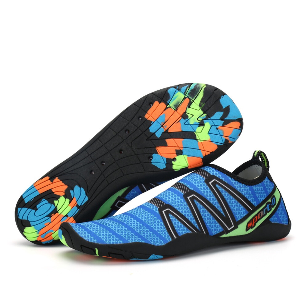 (Blue green,EU37)2018 unisexe hommes femmes peau amont chaussures surf eau aqua chaussettes natation yoga sport