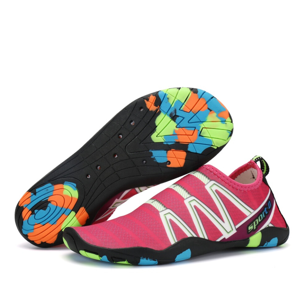 (Rose red,EU36)2018 unisexe hommes femmes peau amont chaussures surf eau aqua chaussettes natation sport yoga