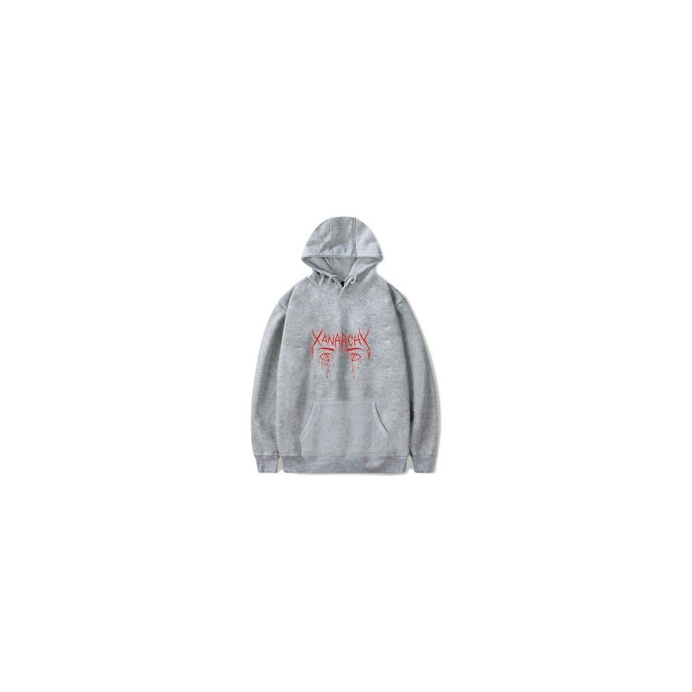 (Gris Claire,Tag 4XL=US 2XL)Neuf Homme Sweat à Capuche Sweat Veste Lil Xan Xanarchy Hip Hop S3xl Fade