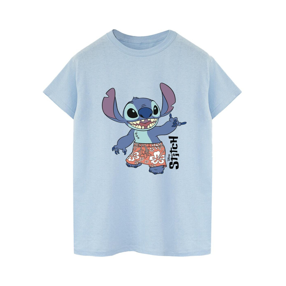 (L, Baby Blue) Disney Mens Lilo & Stitch Bermuda Shorts T-Shirt