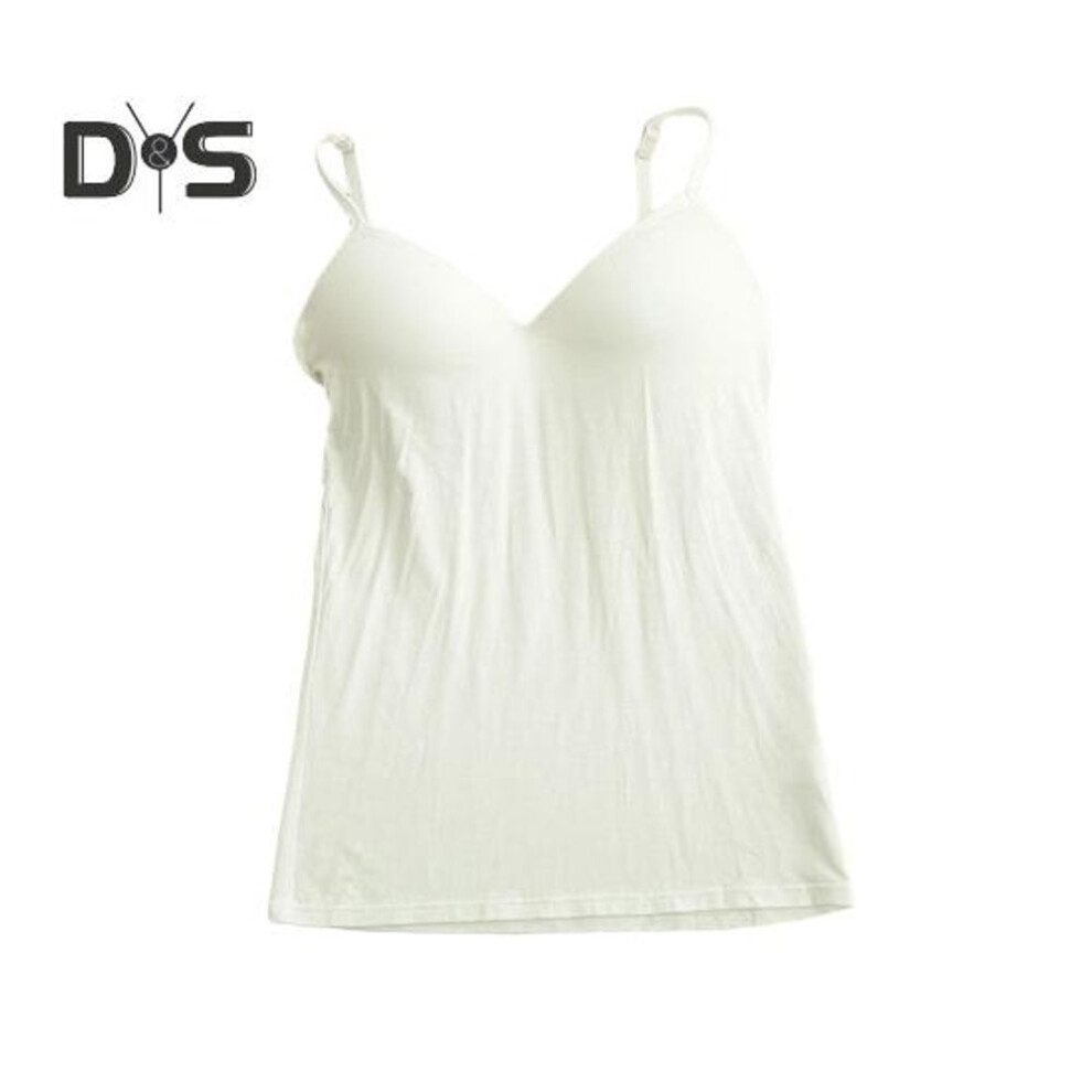 (XL, white) Women's Tank Top With Built-in Bra Adjustable Spaghetti Strap Cami Shirts Casual Sleeveless Camisoles Under Clothes For Yoga Workout