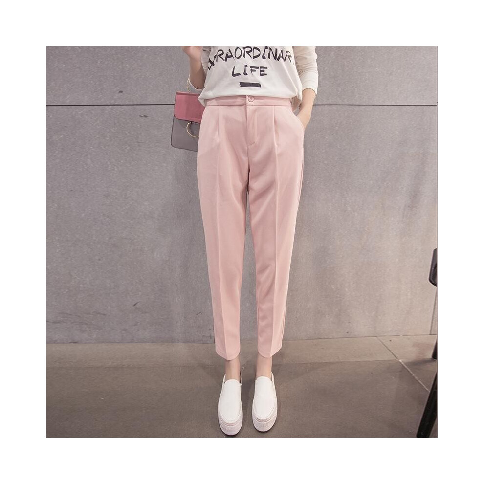 (Pink,XL)Pantalon harem femme taille haute décontracté slim plus tout assorti neuf taille pantalon