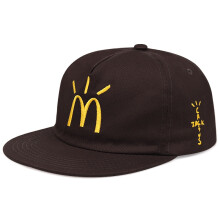 (Brown M)Travis Scotts Cactus Jack co-branded McDonald's petje met platte rand en borduursel