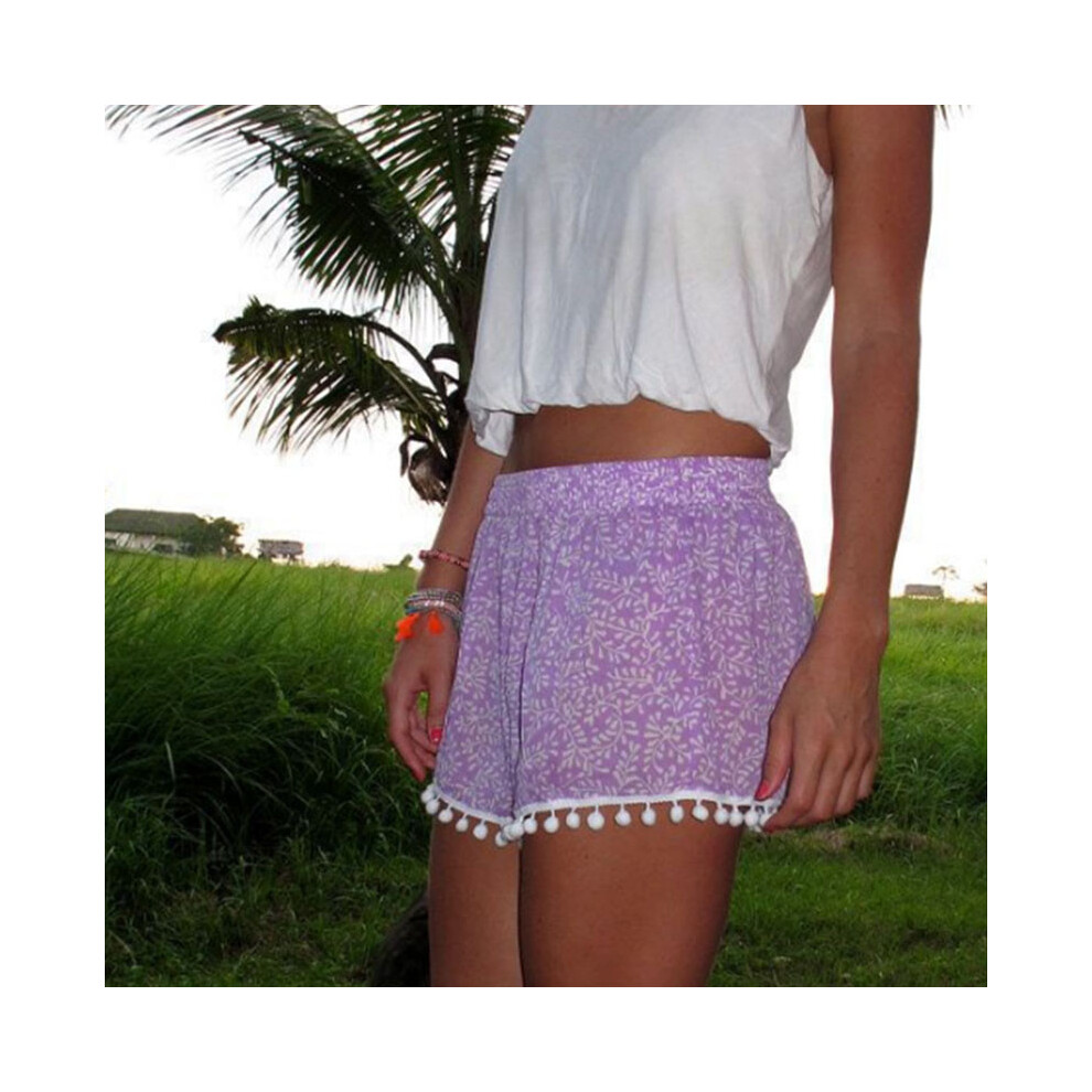 (Purple,M)Nouveau pantalon chaud sexy femme été décontracté short taille haute court D16 plage