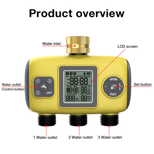 (1 outlet)Newest Touch Screen Automatic Irrigation Timer Smart Program Control Irrigation System Outdoor Water Timer Garden 2