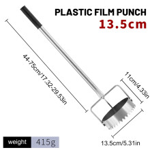 (13.5cm)Durable Metal Greenhouse Film Puncher, Simple Gardening Tool Set, Plastic Film Puncture Tool for Greenhouse Maintenance