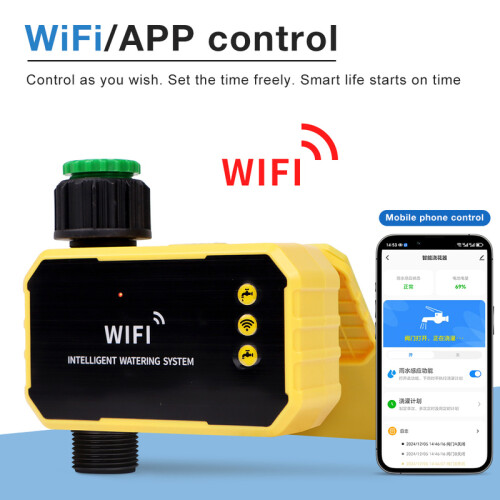 (2 Outlet With WIFI)WIFI Solar Irrigation Timing Controller Smart Automatic Irrigation System for Garden Tap Valve Controller 2