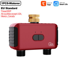 (1PCS-Valve-EU)WIFI Smart 2 Zone Watering Timer Garden Automatic Irrigation System Drip Sprinkler Controller Valve Smart