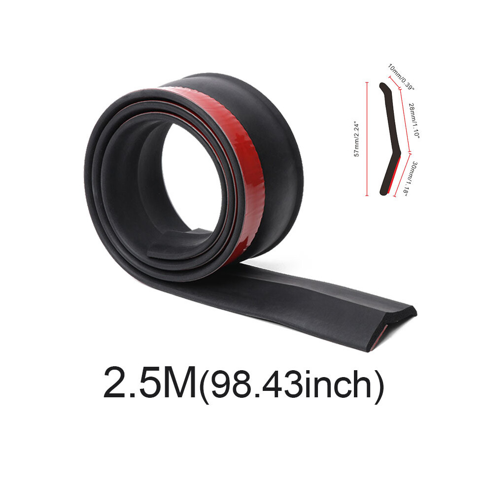 (2.5M)Universal Car Front Bumper Lip Splitter Spoiler Rubber Skirt Protector Bodytrim Bumper Lip Strip Car Side Lip Exterior 9497818818605