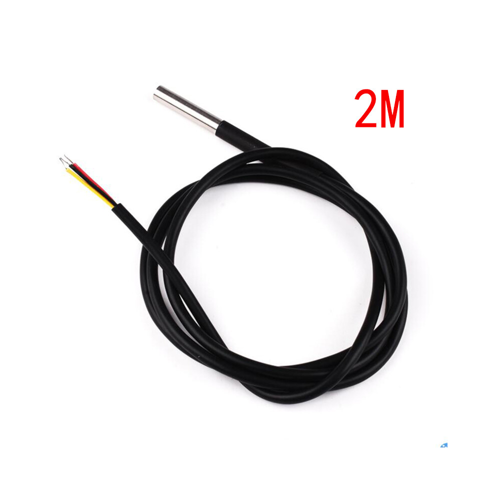 (2M ds18b20 cable)DS1820 Stainless steel package Waterproof DS18b20 temperature probe temperature sensor 18B20 for arduino