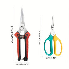 (2pcs Suit)2pcs Gardening Pruning Shears Set - Nimble Stainless Steel Fruit Scissors for Both Left And Right Hands, Manual