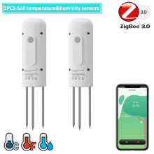 (2PCS-Soil-Sensors)WIFI Garden Watering Timer Smart Sprinkler Drip Irrigation System Built-in Water Flow Recorder Controller