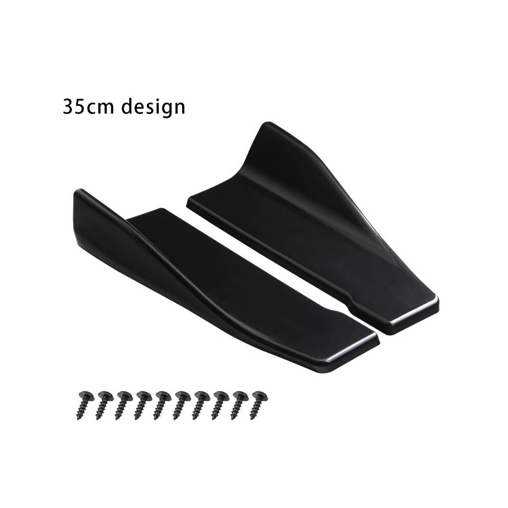 (35Cm )Universal Fit Car Spoiler Lateral Bumper Rear Side Skirt Lip Rocker Wings Carbon Fiber Glossy Protection Black 9497818822107