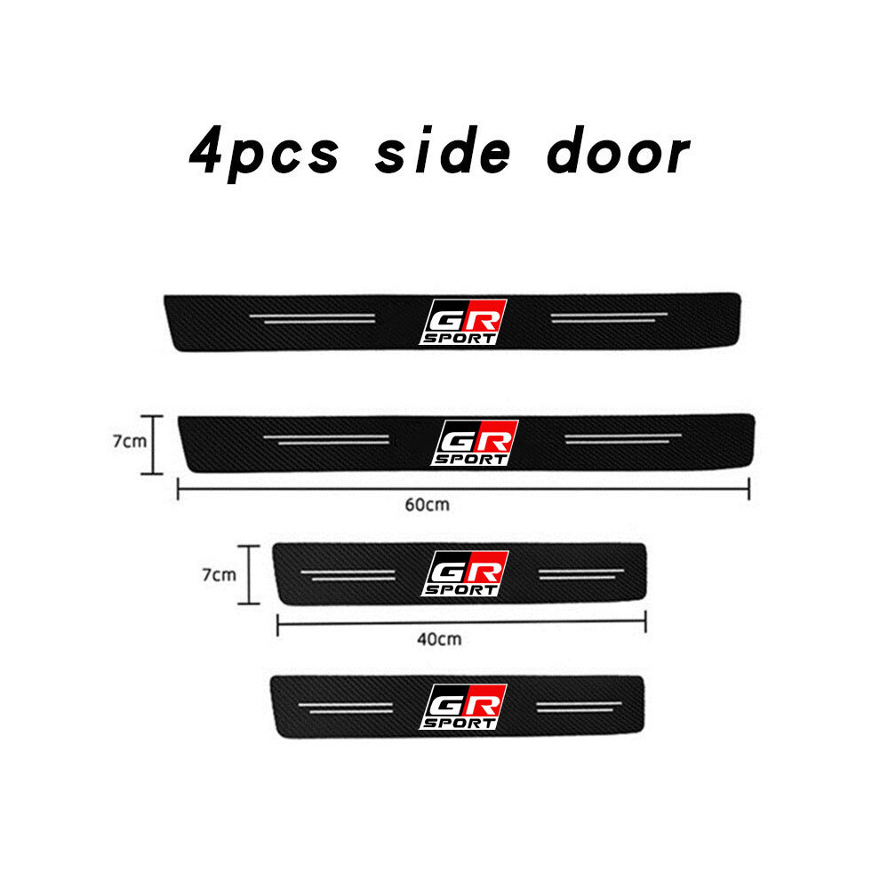 (4 Pcs For Gr)Car Carbon Fiber Door Sill Welcome Pedal For Toyota Gr Sport Gazoo Racing Yaris 86 Corolla Hilux Supra C-Hr 9497818822886