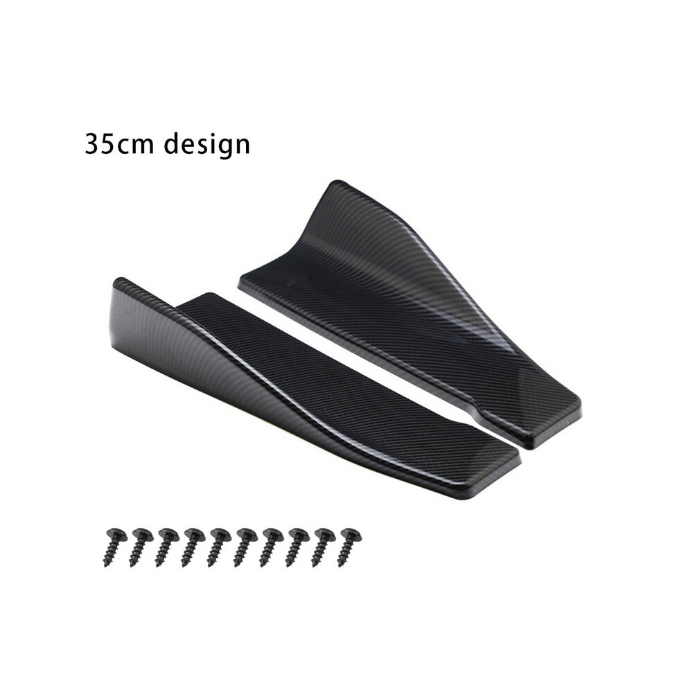 (35Cm Carbon Fiber)Universal Fit Car Spoiler Lateral Bumper Rear Side Skirt Lip Rocker Wings Carbon Fiber Glossy Protection Black 9497818822114