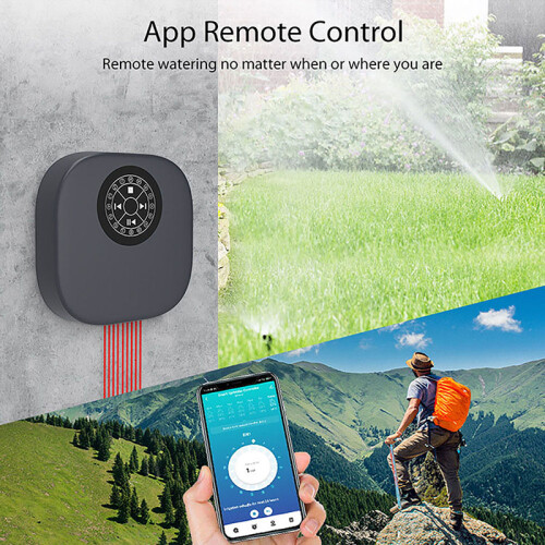 (4 Zone EU)WiFi Smart 16-Zone Sprinkler Controller, Tuya Timing Irrigation Controller System 2