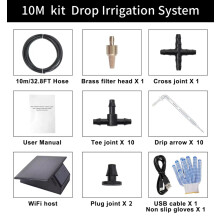 (Black Tube 10Heads)Tuya WiFi Solar Water Timer Automatic Irrigation Controller Watering System Smart Flower Watering Device