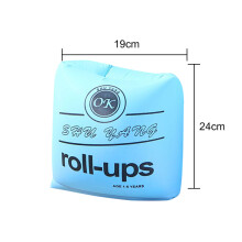 (Blue)1Pair Buoyancy Arm Circle Float Arm Sleeve Double Air Bag Inflatable PVC Printed Armband Adult Swimming Pool Equipment