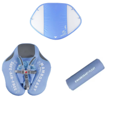 (Blue with foot pads)Mambobaby New Non-Inflatable Baby Swimming Float Seat Float Baby Swimming Ring Pool Toys Fun Accessories