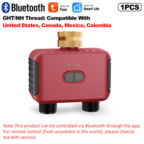 (Bluetooth 2ZONE-US)WIFI 2-Zone Watering Timer Smart Garden Automatic Irrigation System Drip Sprinkler Controller Valve