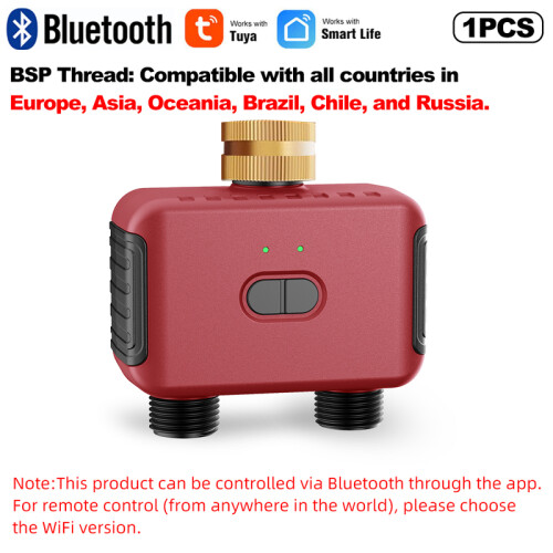 (Bluetooth 2ZONE-EU)WIFI 2-Zone Watering Timer Smart Garden Automatic Irrigation System Drip Sprinkler Controller Valve