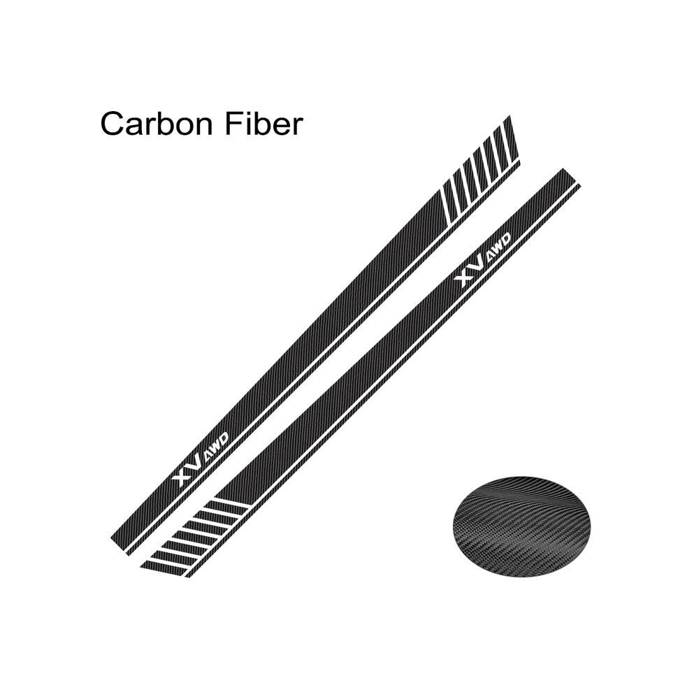 (Carbon Fiber)For Subaru Xv 2Pcs Car Side Skirt Stickers Racing Sport Styling Long Stripes Graphics Vinyl Film Decals Tuning 9497818840293