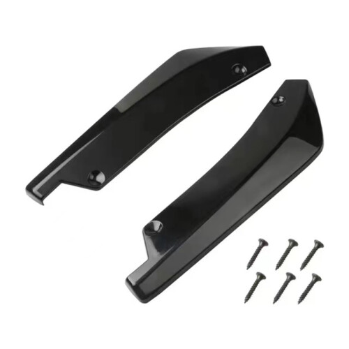 W210 Rear Diffuser (black NEW)2Pc Rear Bumper Lip Wrap Angle Diffuser Side Splitter Canard ...