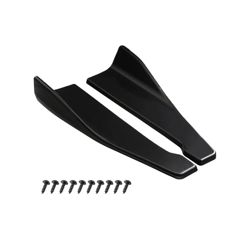 (Bxg-Glossy -2)48Cm Universal Fit Car Spoiler Lateral Bumper Rear Side Skirt Lip Rocker Wings Carbon Fiber Glossy Black 9497818838900