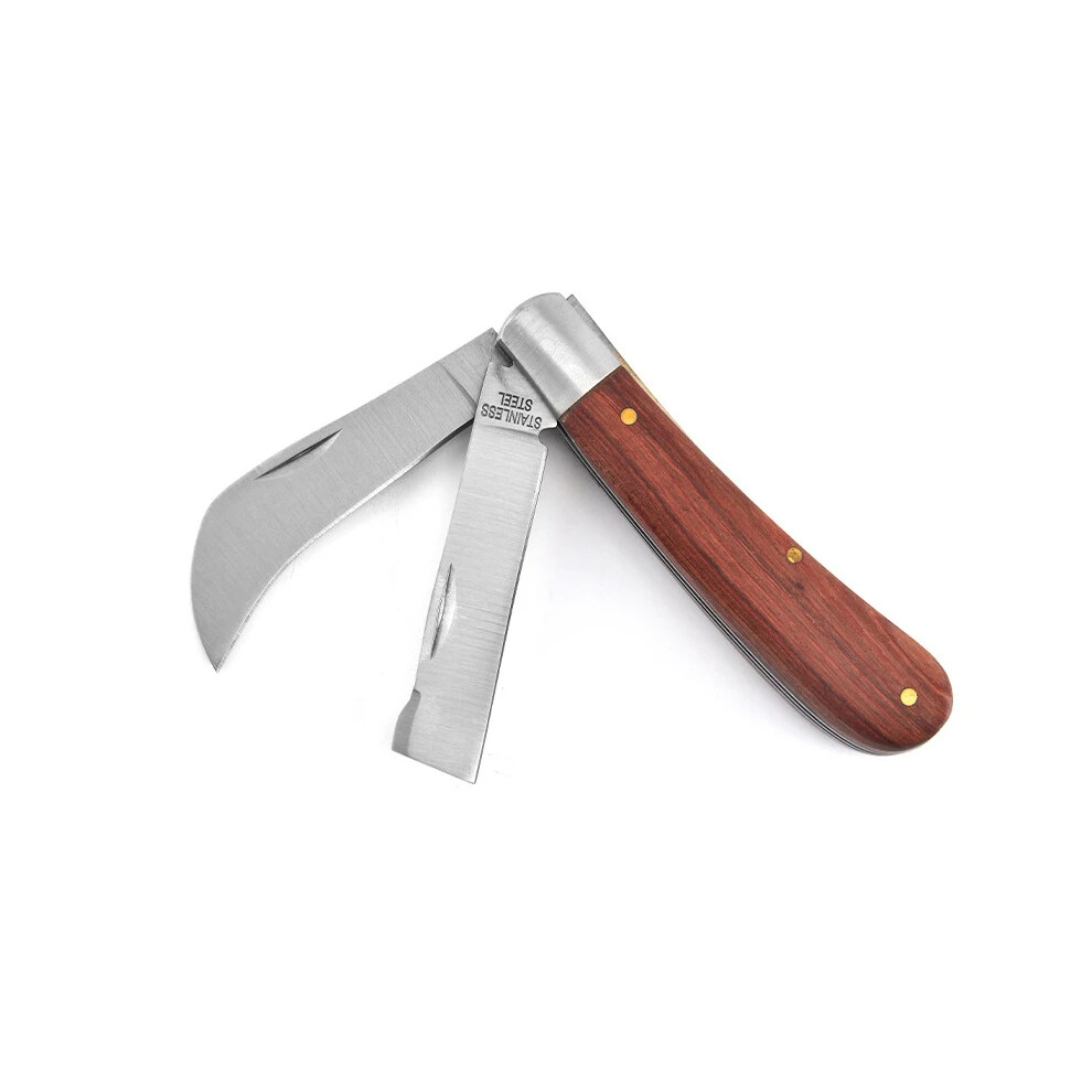 (Double head)Garden Grafting knife Stainless Steel wood Handle Pruning Knife  Grafting Tape Fruit Trees tools Gardening