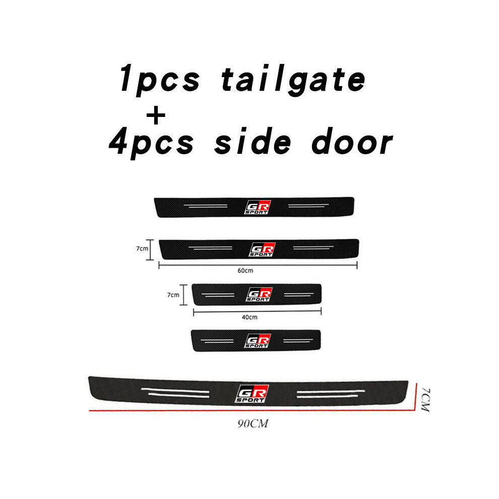 (5 Pcs For Gr)Car Carbon Fiber Door Sill Welcome Pedal For Toyota Gr Sport Gazoo Racing Yaris 86 Corolla Hilux Supra C-Hr 9497818824026