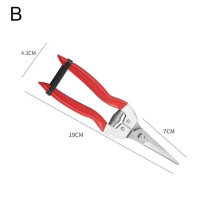 (B)Gardening Hand Pruner Garden Scissors Pruning Shears Micro-Tip Pruning Snips Leaf Trimmer Straight Florist Scissor For