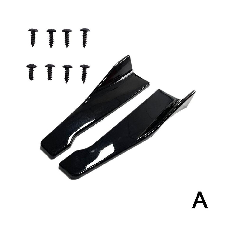 (Black)2Pc 48Cm Side Skirt & Rear Bumper Lip Splitter Winglet Aprons For Bmw For Benz For Audi For Honda For Toyota For Black 9497818834193