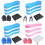 (Black)Swim Training Pull Buoy Adjustable Strap Hand Paddles with Mesh Bag Swim Training Equipment 5-Layer Pull Buoy for 2
