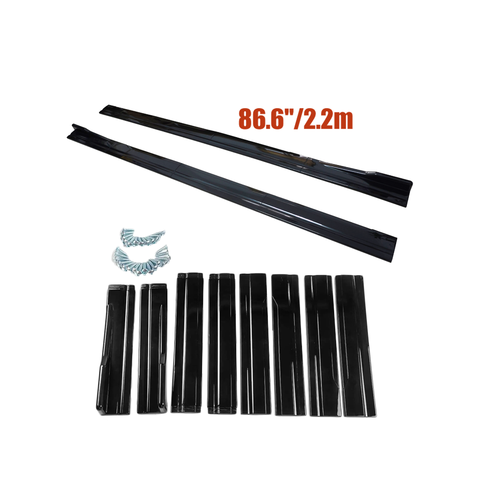 (Black)For Mercedes-Benz A Class Amg A35 A45 A220 A180 W177 Hatchback 2018+ Side Skirts Extension Diffusers Gloss Black 9497818834421