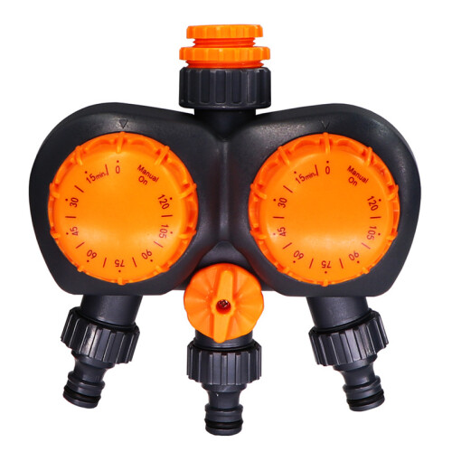 (F)Garden Mechanical 3-Way Timer with Double Control Watering Irrigation Automatic Controller for Outdoor Hose Drip Sprinklers 1